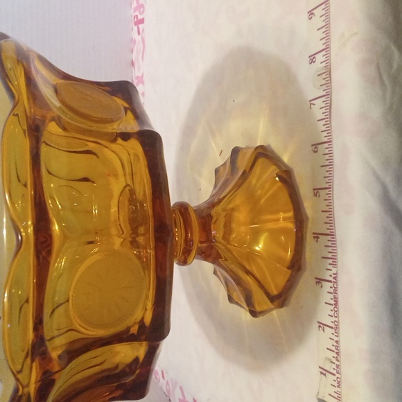 Vintage Fostoria Amber Coin Glass Fruit or Candy Dish Bowl - Picture 5 of 5